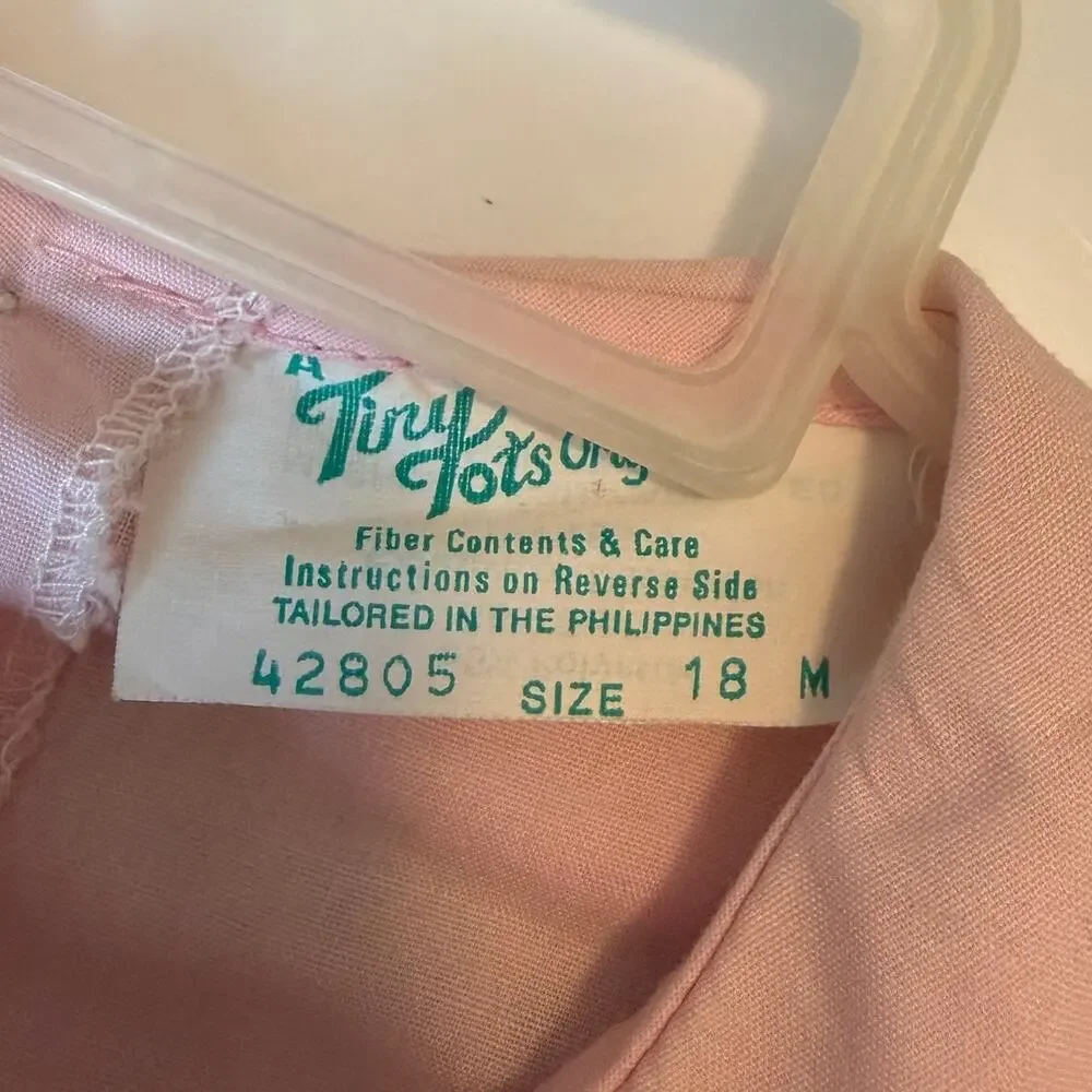 Vintage Tiny Tots Originals Jumper Dress Cream Pink 18M
